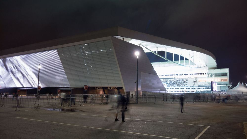 Vista externa da Neo Química Arena, estádio do Corinthians, em Itaquera.