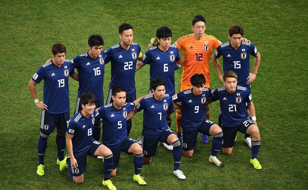 Jogadores da seleção do Japão durante a semifinal da Copa da Ásia de 2019 contra o Irã