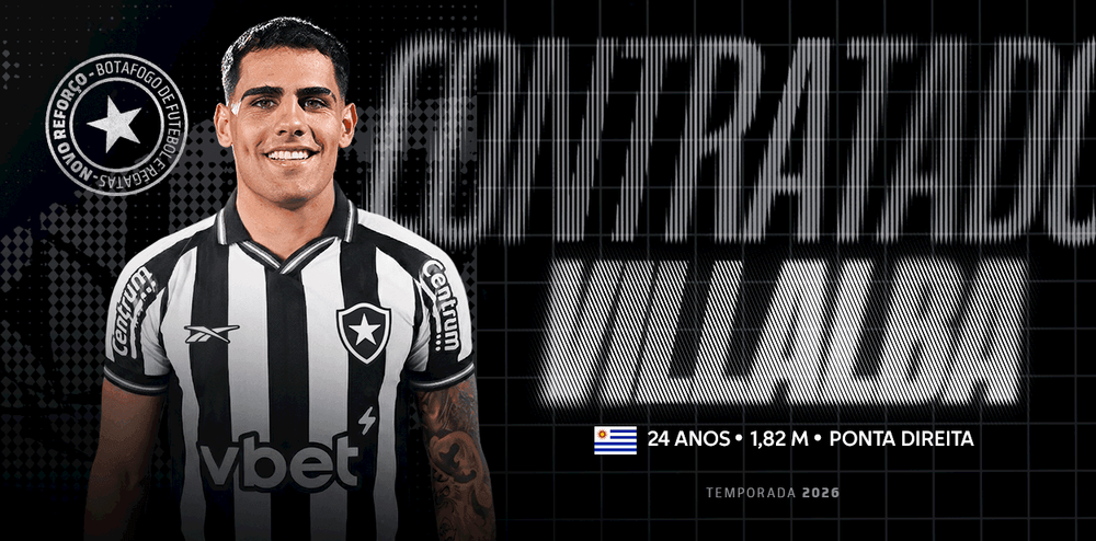 Arte oficial do Botafogo anunciando Lucas Villalba