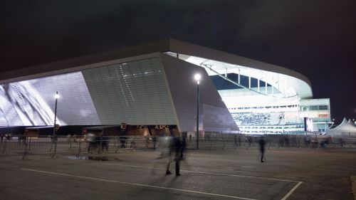 Vista externa da Neo Química Arena, estádio do Corinthians, em Itaquera.