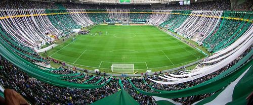 Arte oficial do Nubank Parque na página do Palmeiras